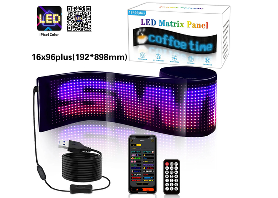 Niestandardowy wzór tekstu Animacja LED Matrix Panel do reklamy Promocja Wyświetlacz RGB Kolor APP Smart Wnętrze LED ekran
