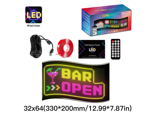 32*64 Kierowca samochodu Led Matrix Pixel Panel Diy RGB App+Remote Control Programmable Devil Eye Indicator Light