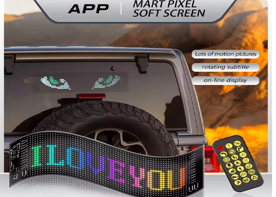 Programowalny DIY Scrolling Text 5V USB Bezprzewodowe sterowanie RGB Elastyczny znak samochodowy LED Do reklamy