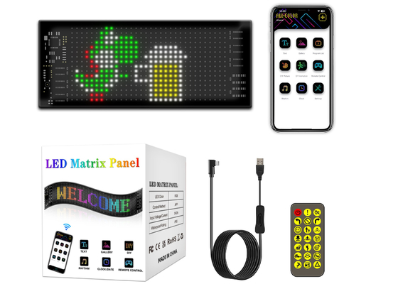 Programowalny DIY Scrolling Text 5V USB Bezprzewodowe sterowanie RGB Elastyczny znak samochodowy LED Do reklamy