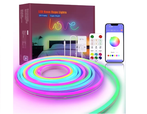 5M kolorowy neon LED RGB elastyczny silikonowy pasek oświetlenia otoczenia inteligentny DIY cyfrowy zestaw świateł do biegania aplikacja TUYA