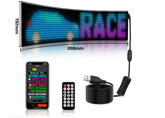Niestandardowy wzór tekstu Animacja LED Matrix Panel do reklamy Promocja Wyświetlacz RGB Kolor APP Smart Wnętrze LED ekran