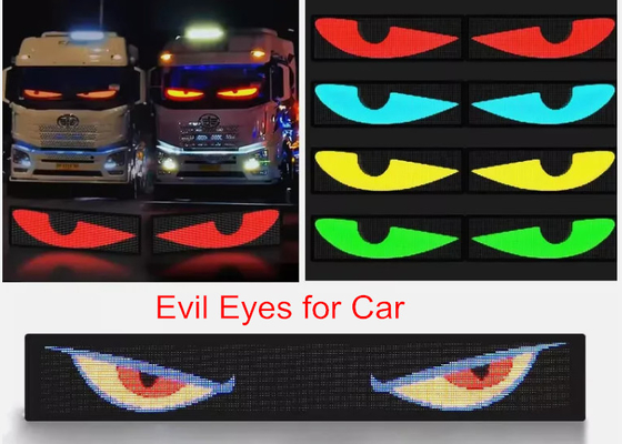 5VDC USB / 2A Super Truck Demon Eye LED Soft Screen APP Bluetooth Programowanie samochodowe Reklama Ekran Złe oczy