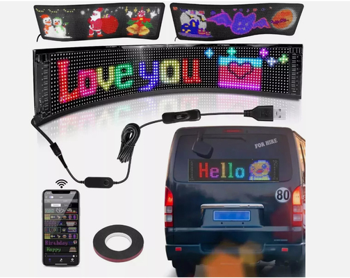 5VDC USB / 2A Super Truck Demon Eye LED Soft Screen APP Bluetooth Programowanie samochodowe Reklama Ekran Złe oczy