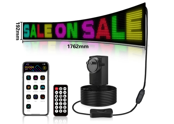 Przewijanie reklamy LED Flexible Bluetooth Full RGB 5VDC USB kabel zasilacz dla sklepu samochodu Hotel