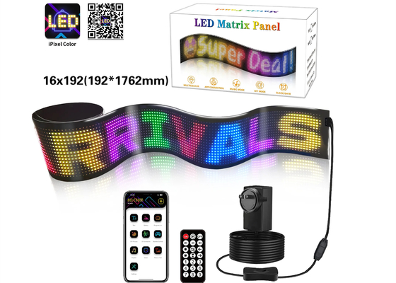 Przewijanie reklamy LED Flexible Bluetooth Full RGB 5VDC USB kabel zasilacz dla sklepu samochodu Hotel