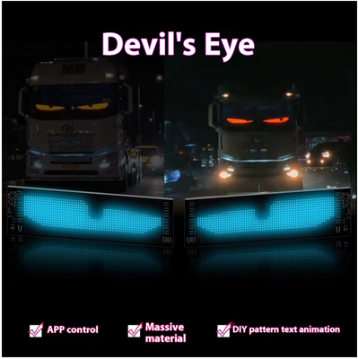 Smart Car Sticker 120x595mm RGB Dynamic LED Truck Demon Eye Light For Outdoor Smart Display IP65