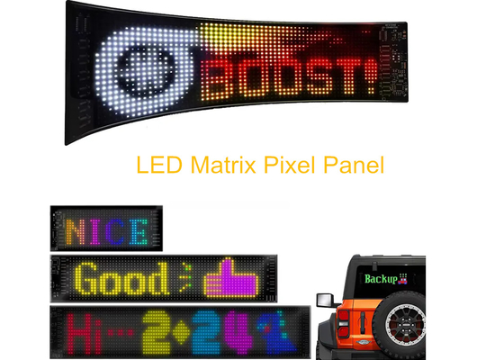 Aplikacja sterowania znak reklamy tylne okno cyfrowy wyświetlacz z 192x898mm LED Soft Display Rolling Pattern Animation Image