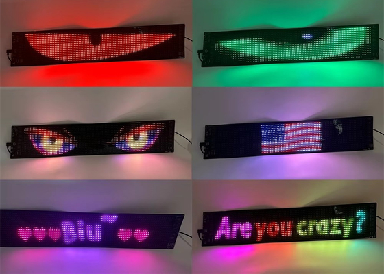 Wykonane w trybie niestandardowym LED Animacja znaki dla samochodu ciężarówki 5VDC USB / 2A przewijanie tekstu 120x595mm ekran