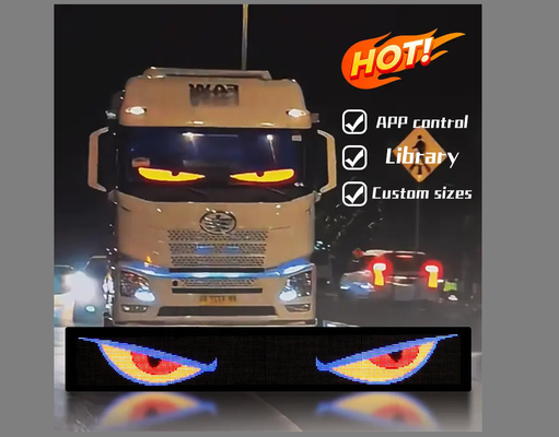 Ciężarówka Devil Eye LED Screen Car Light Ciężarówka Dynamic LED Light Smart Car Sticker Programmable LED Panel For Truck Windshield