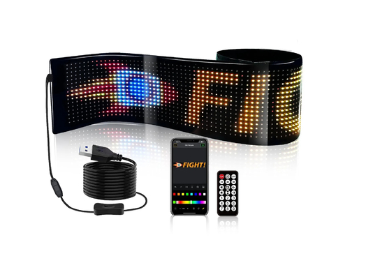 5VDC USB/2A 37x8.5cm LED Matrix Display Panel samochodowy elastyczny piksele programowalne przewijanie Reklama dla DIY Tekst animacji