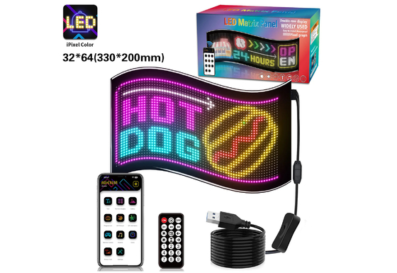 32*64 Kierowca samochodu Led Matrix Pixel Panel Diy RGB App+Remote Control Programmable Devil Eye Indicator Light