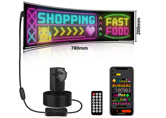32*160 W pełni kolorowe podwójny wiersz przewijania LED Light Sign For Car LED Advertising Sign Window Display
